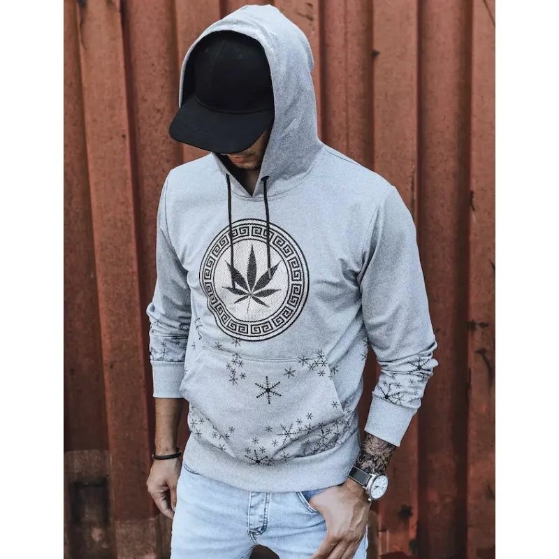 Dstreet mikina s potlačou sivá BX5327 XXL