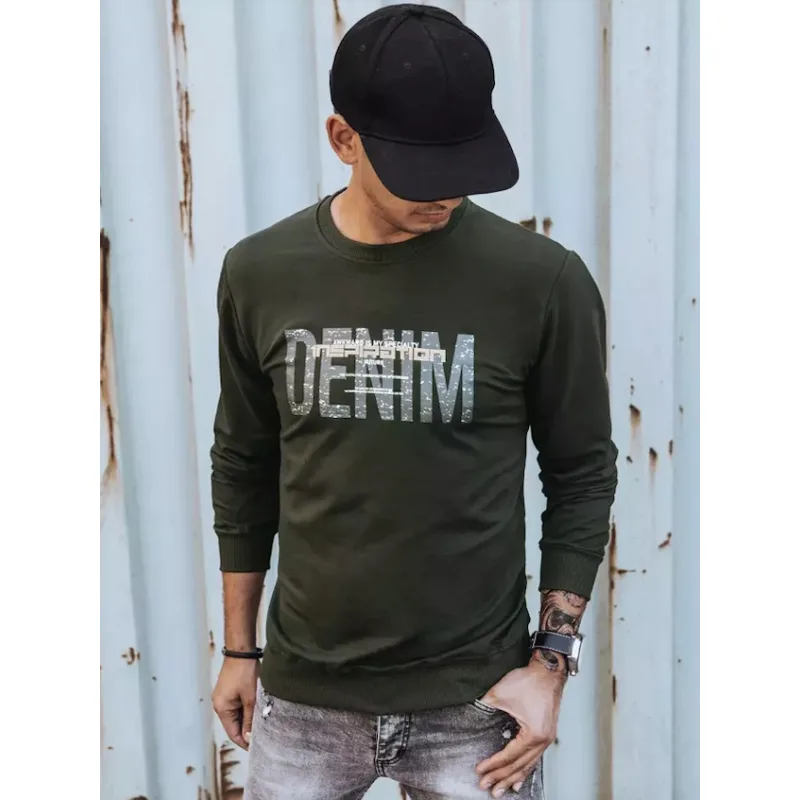 Dstreet pánska mikina BX5358 khaki XXL