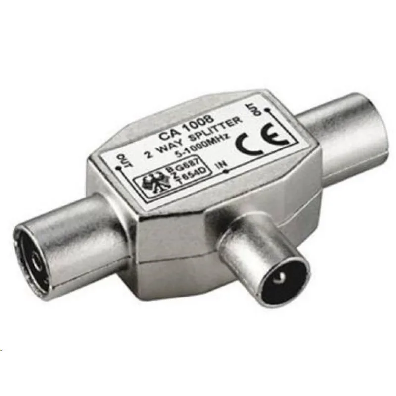 Kombinátor TV antén PremiumCord - konektor IEC 75 Ohm 1xM-2xF ktcm-ff