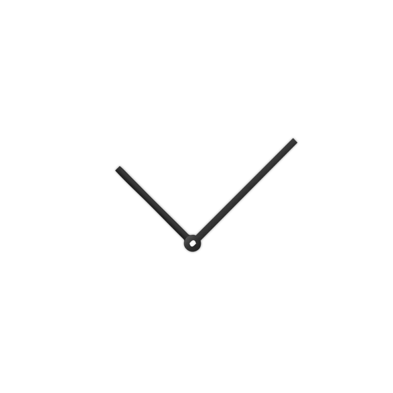 Černé rovné hliníkové ručičky na hodiny 90 mm | 65 mm