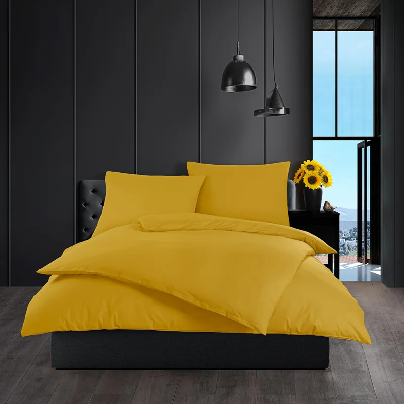 Bavlnené obliečky Color Horčicové 140x200/70x90 cm