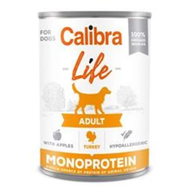 Calibra Dog Life  konz.Adult Turkey with apples 400g 5ks + 1ks ZDARMA