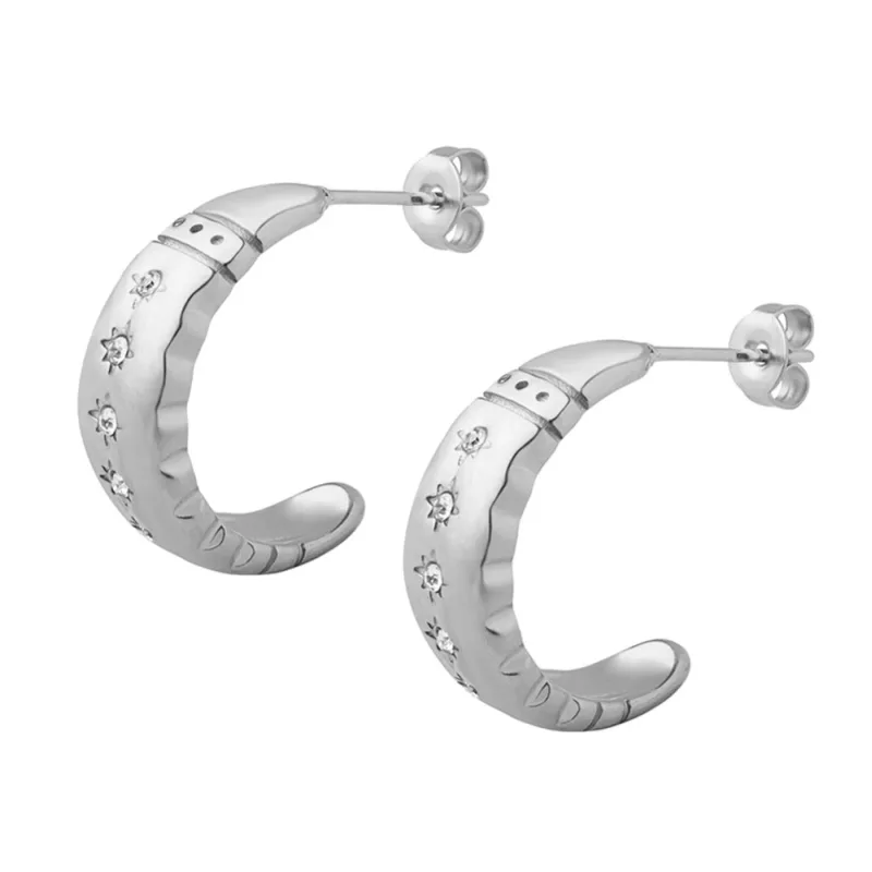 JVD Dámské ocelové náušnice na puzetku se zirkony SSSE0110XJ20000 SKLAD