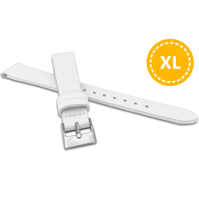 MINET XL Prodloužený bílý řemínek z luxusní kůže Top Grain - 16 - XL MSSXW16