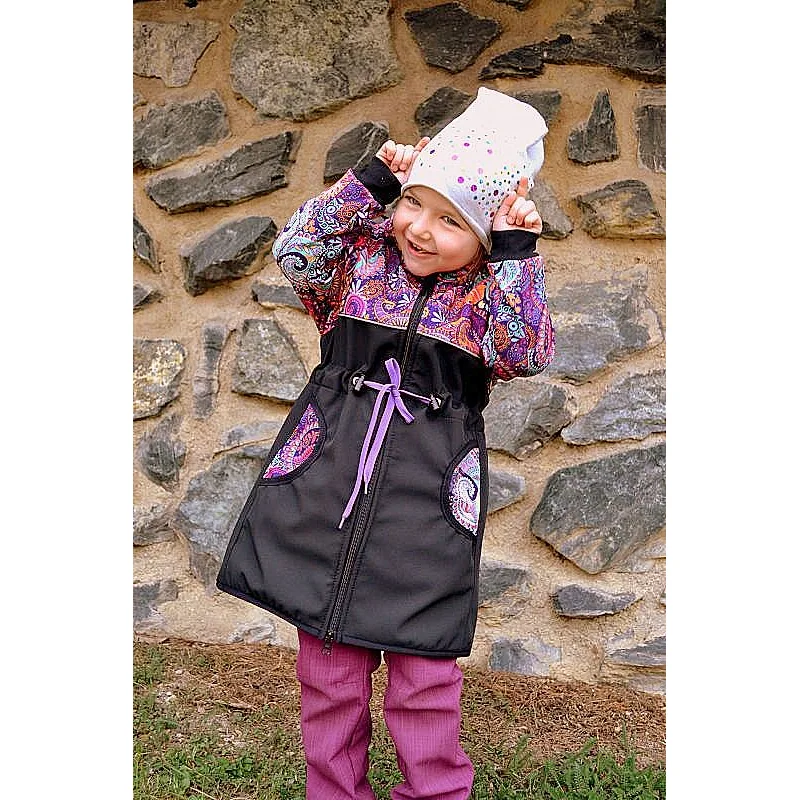 Softshellový kabátik na stiahnutie v pase, veľ. 86-116