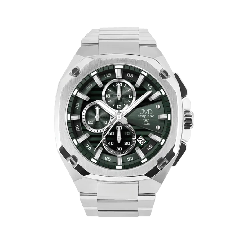 JVD Pánské ocelové vodotěsné ocelové hodinky - chronograf JVD JE1015.2 10ATM