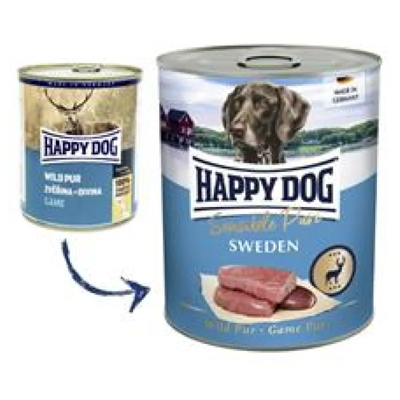 Happy Dog Wild Pur Sweden - zvěřinová 800 g
