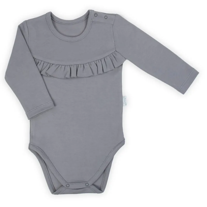 Dojčenské body s dlhým rukávom Nicol Sara sivá