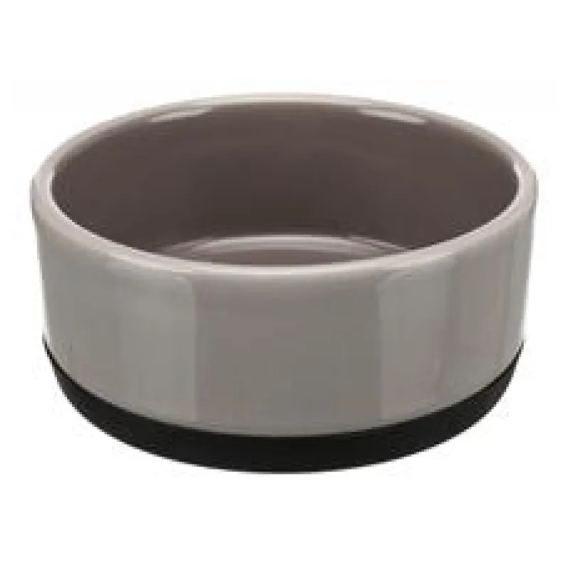 Keramická miska s gumovým okrajem 0,4 l/ ø 12 cm šedá