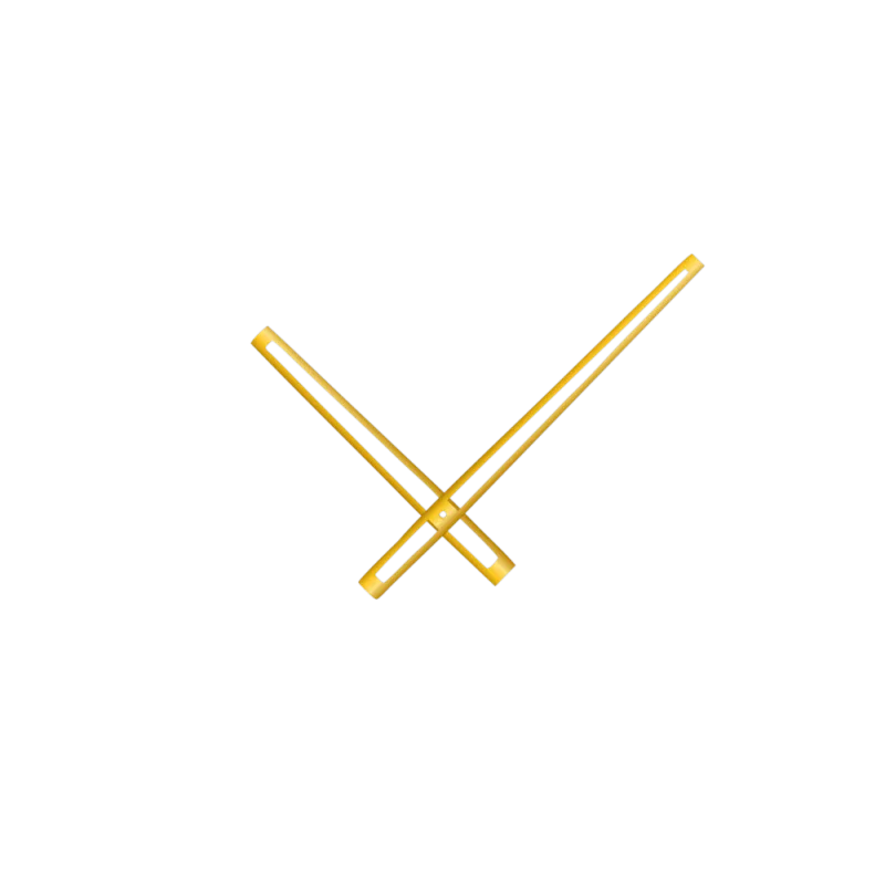 Zlaté vyseknuté hliníkové ručičky na hodiny 168 mm | 118 mm