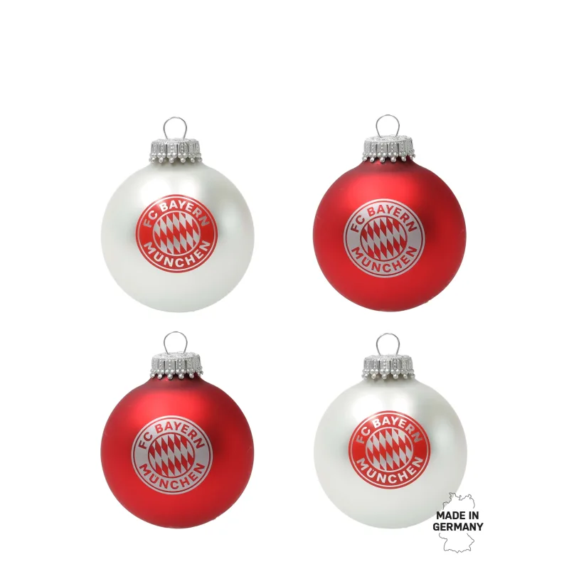 FC Bayern München - Bayern Mníchov vianočné gule na stromček (4 ks v balení)