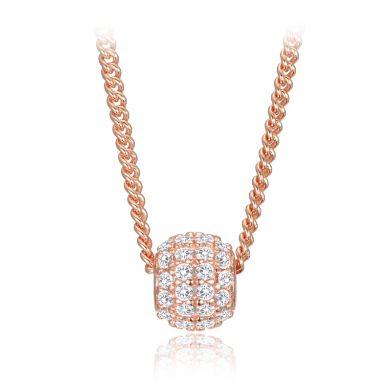 MINET Elegantní pozlacený stříbrný náhrdelník se zirkonem