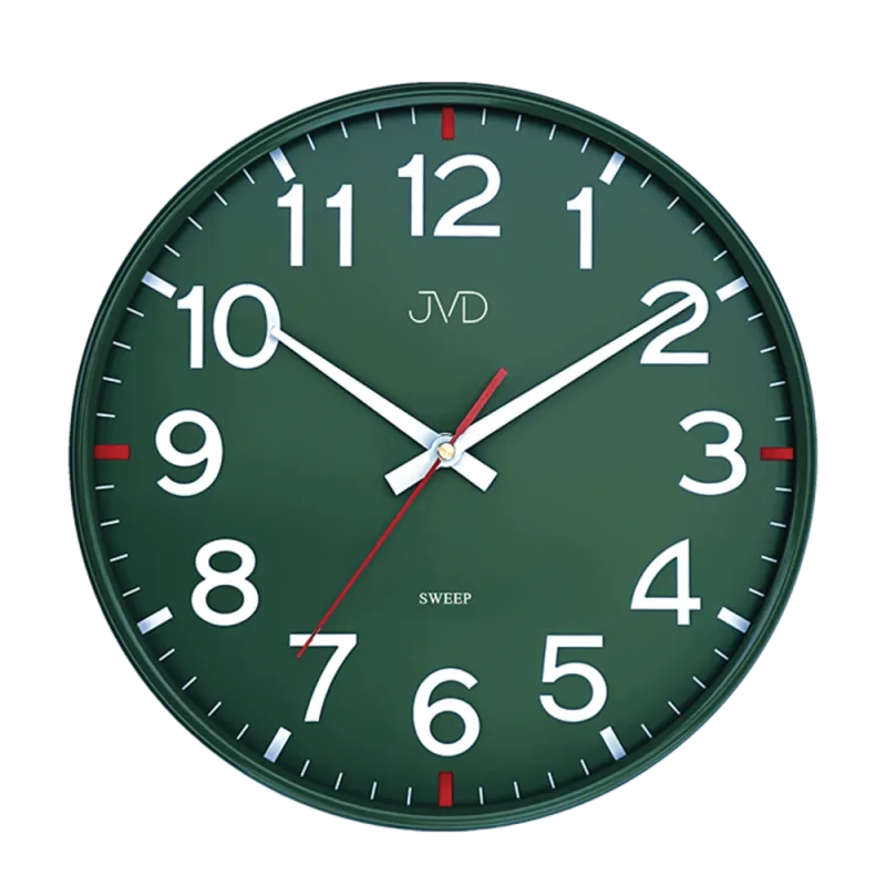 JVD Pastelové zelené čitelné tiché netikající hodiny JVD HX2508.3