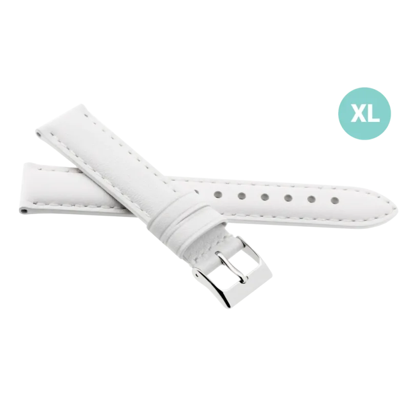 JVD Kožený dámský bílý řemínek na hodinky R41304/18XL SKLAD