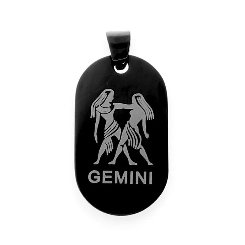 MPM Unisex ocelový černý nerezový přívěsek 6630 "blíženci" - černý