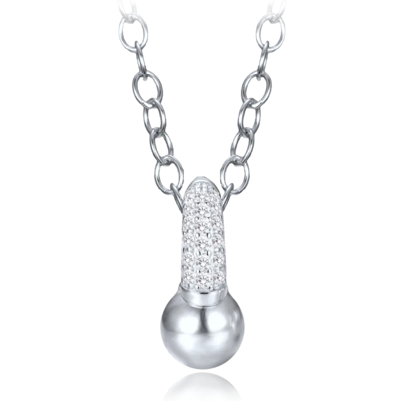 MINET Elegantní stříbrný náhrdelník se zirkonem