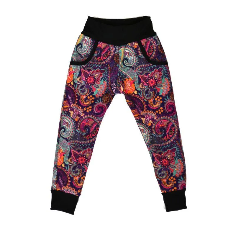 Detské nohavice softshellové -ornamenty, veľ. 122-134