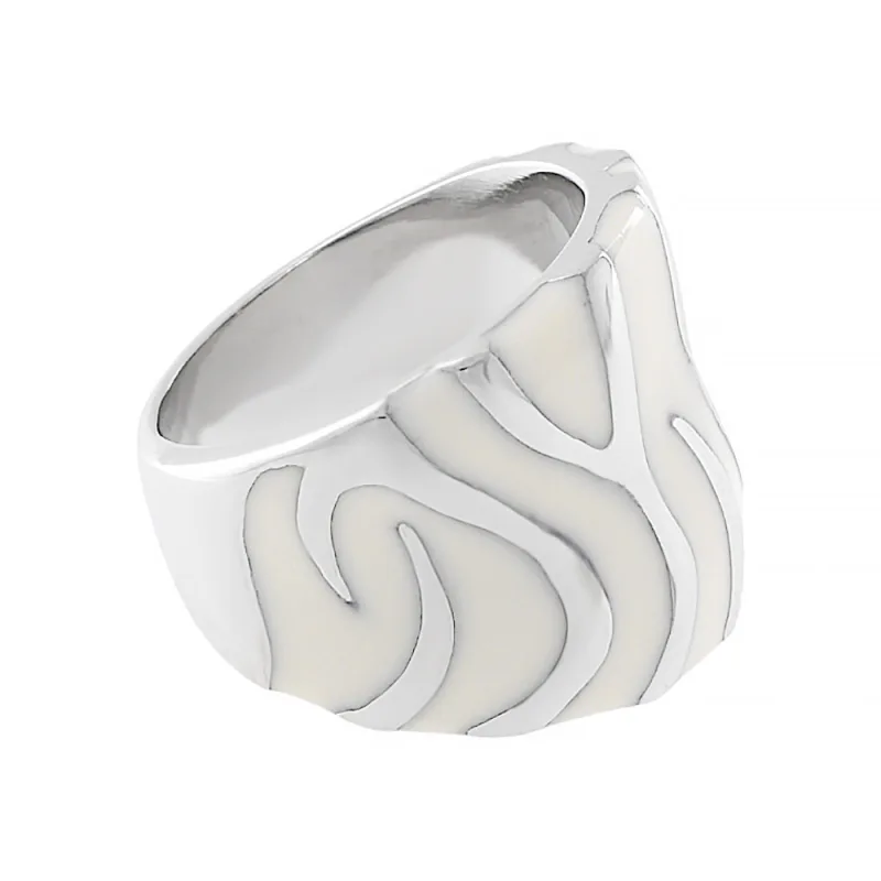 MPM Dámský ocelový nerezový prsten 5056 (velikost 62) - stříbrnobílé barvy