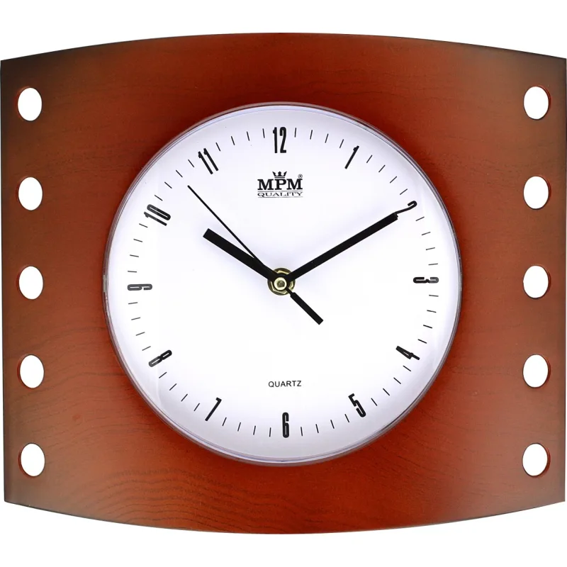 MPM Hnědé designové hodiny MPM E01.2814