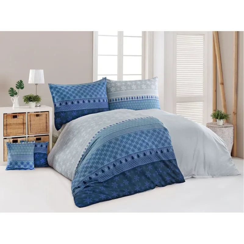 Matejovský Flanelové obliečky Santo Blue 140x220/70x90 cm