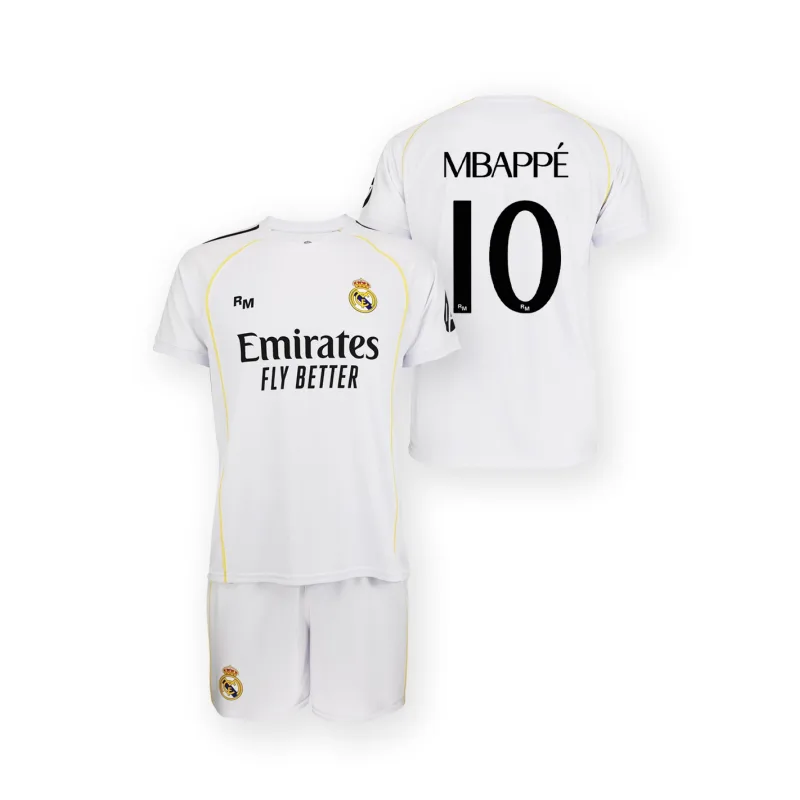 Real Madrid Kylian Mbappé set detský - dres + kraťasy (2025-2026) domáci - oficiálna replika - SKLADOM