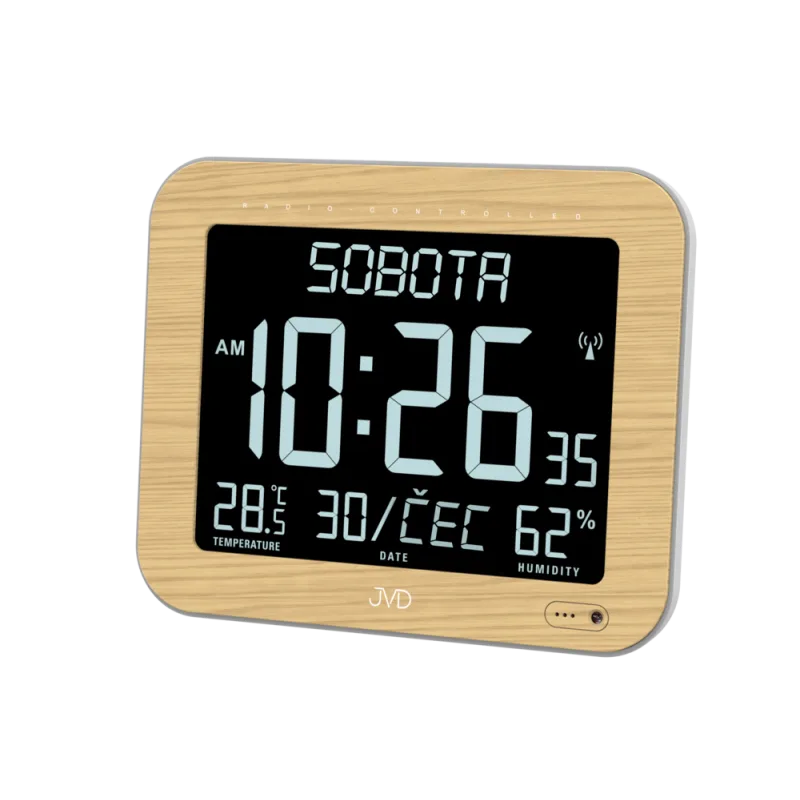 JVD Velké rádiem řízené digitální hodiny JVD DH9362.2 imitace dřeva