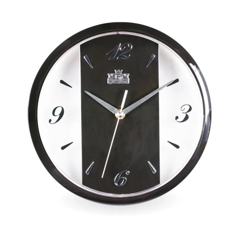 MPM Černé nástěnné hodiny MPM E01.2429