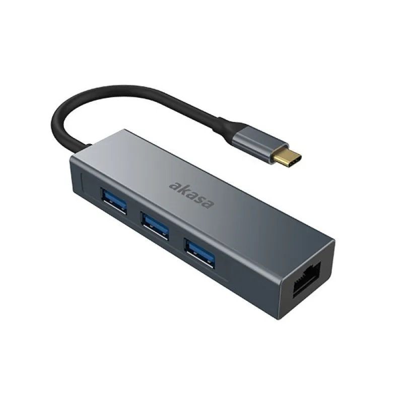 AKASA - USB Type-C 4-in-1 hub s Ethernetom AK-CBCA20-18BK