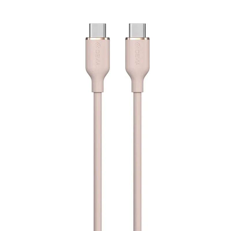 Devia kábel USB-C to USB-C Jelly Series Silicone Cable 1.2m - Pink…
