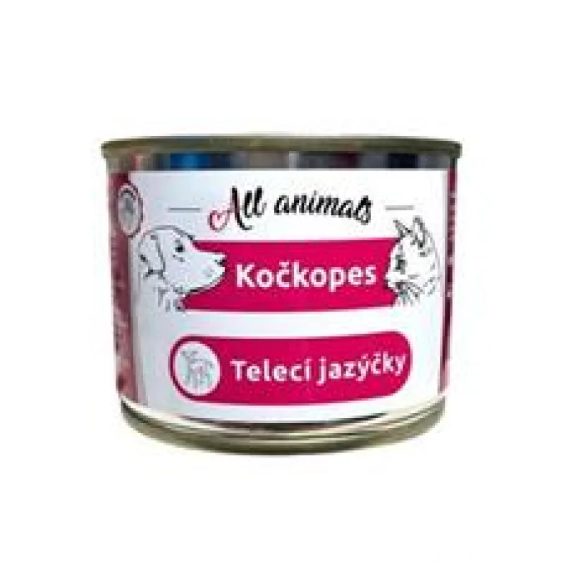 All Animals kočkopes Telecí jazýčky 200g