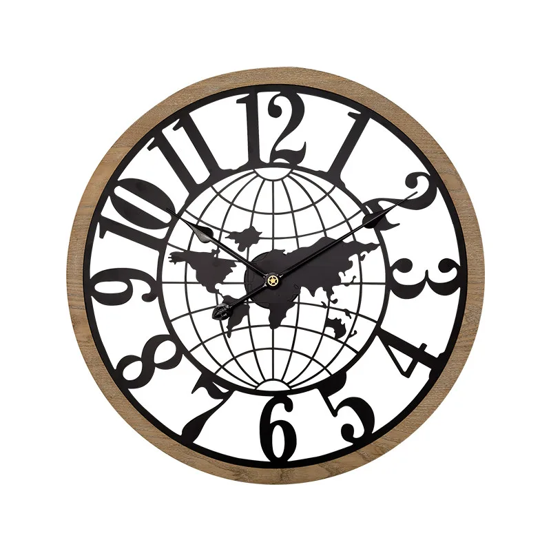 MPM Designové nástěnné hodiny s motivem světa MPM Mundu E04.4528