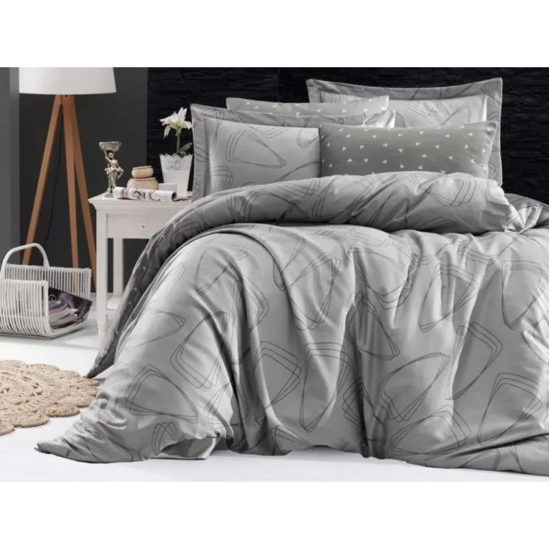 Brotex Obliečky Satén Rovena grey 200x200/2x70x90 cm