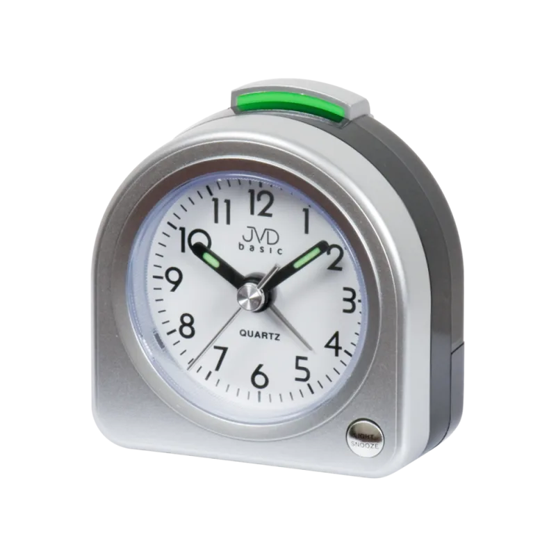 JVD Stříbrný analogový budík JVD quartz SR266.1