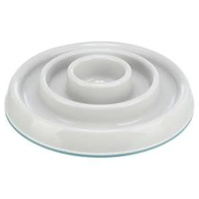 Miska k pomalému krmení, design kruhy, 0,45 l/ø 23 cm, plast/TPR, šedá 1 ks