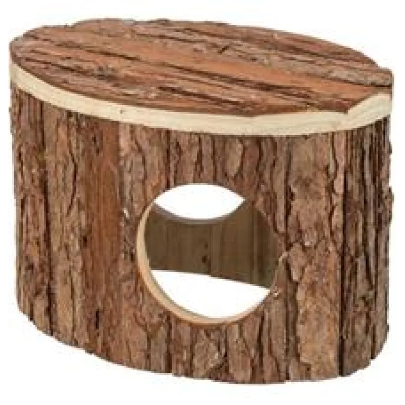 Domek METTE pro křečky, 18 x 12 x 12 cm, přírodní dřevo s kůrou 1 ks