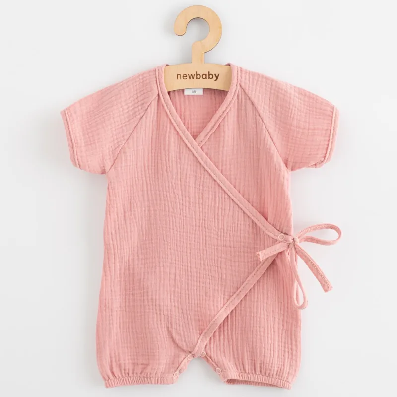 Dojčenský letný mušelínový overal New Baby pink