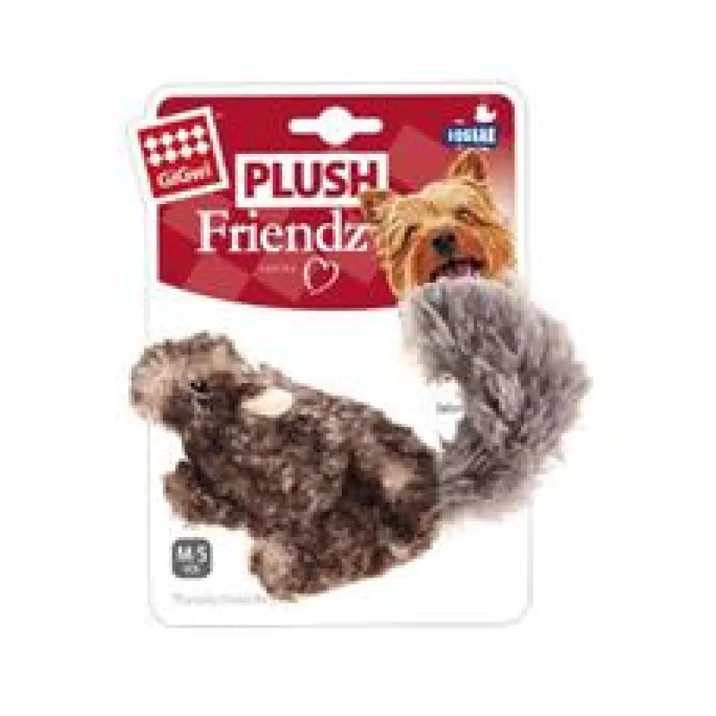 Hračka pes GiGwi Plush Friendz veverka šedá plyš 1 ks