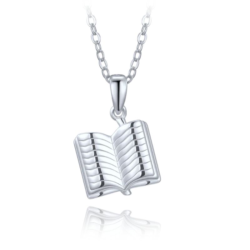 MINET Stříbrný náhrdelník kniha JMAN0656SN48