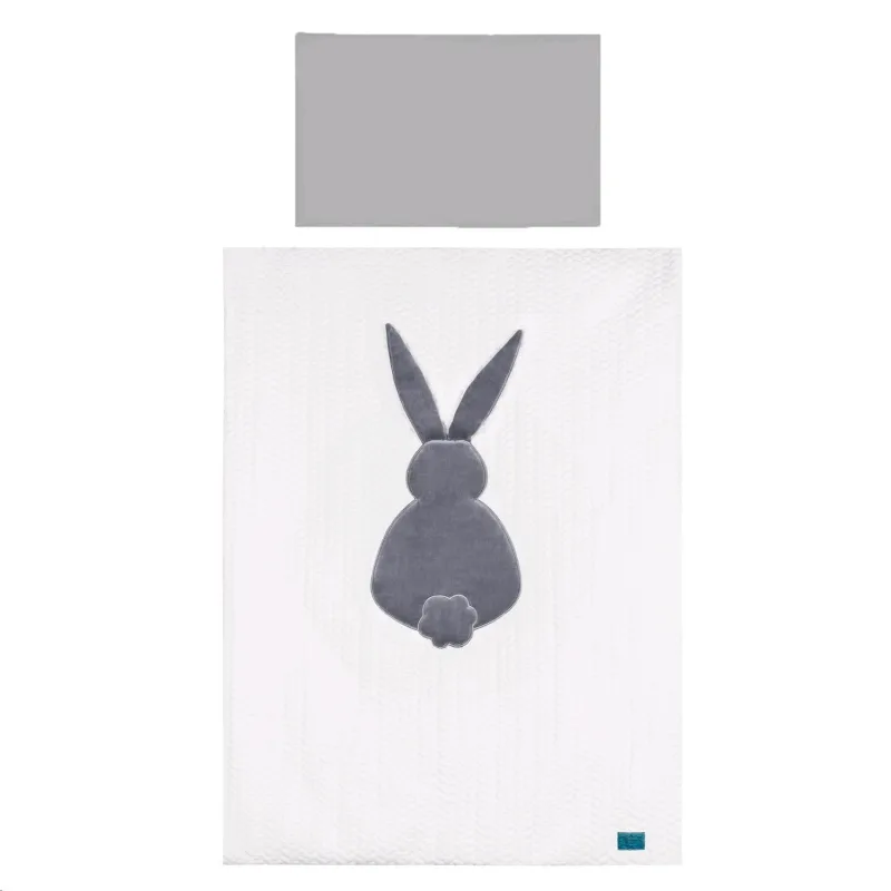 3-dielne posteľné obliečky Belisima Králiček 100/135 bielo-sivé