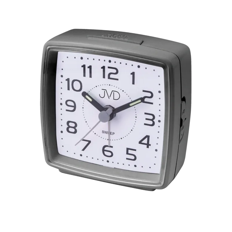 JVD Šedý ručkový netikající tichý budík JVD SRP28.4