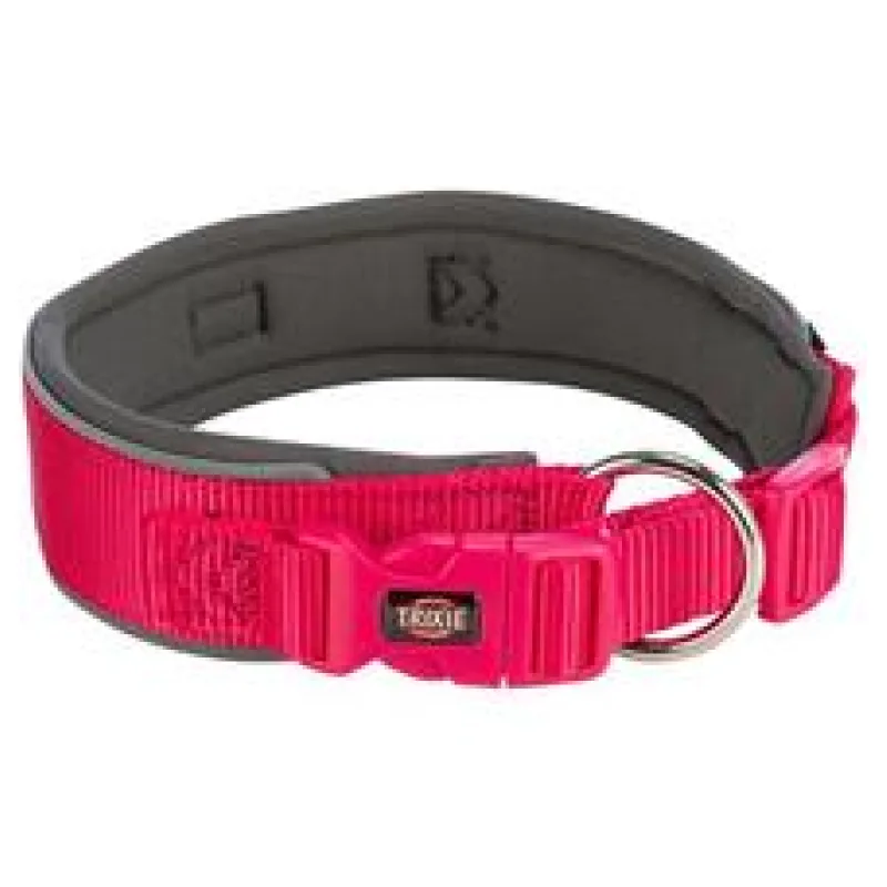 PREMIUM obojek extra široký, fuchsia/grafit XS-S: 27-35 cm/25 mm