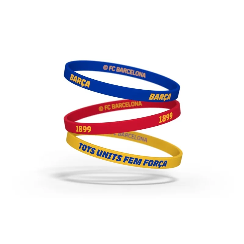 FC Barcelona náramky detské (3 ks v balení) - SKLADOM