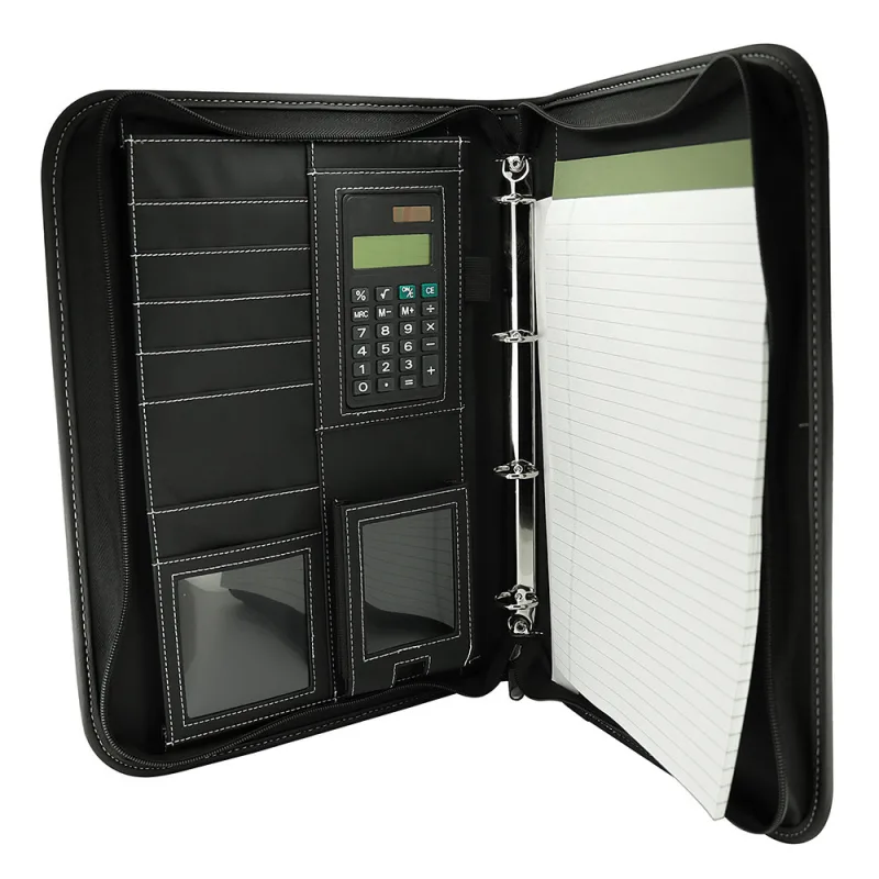Spisovka na zip v imitaci kůže s kalkulačkou a blokem, A4 G04.4045.90