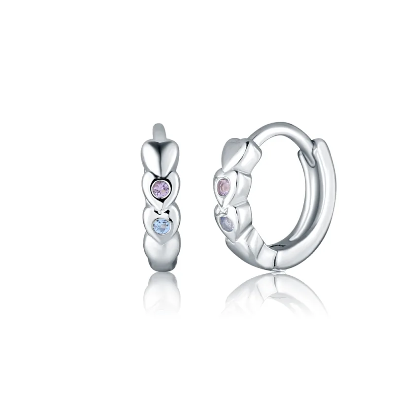 JVD Dámské kruhové stříbrné náušnice se zirkony JVD Dámské kruhové stříbrné náušnice se zirkony SVLE3021X61BI00