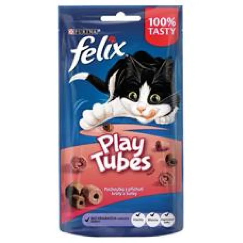 Felix snack cat -Play Tubes příchuť krůta,šunka 50g