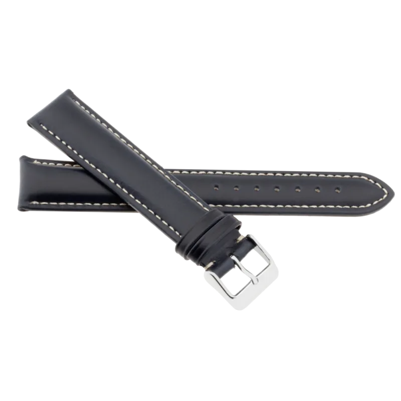 JVD Pánský kožený černý řemínek na hodinky kožený R36009/20