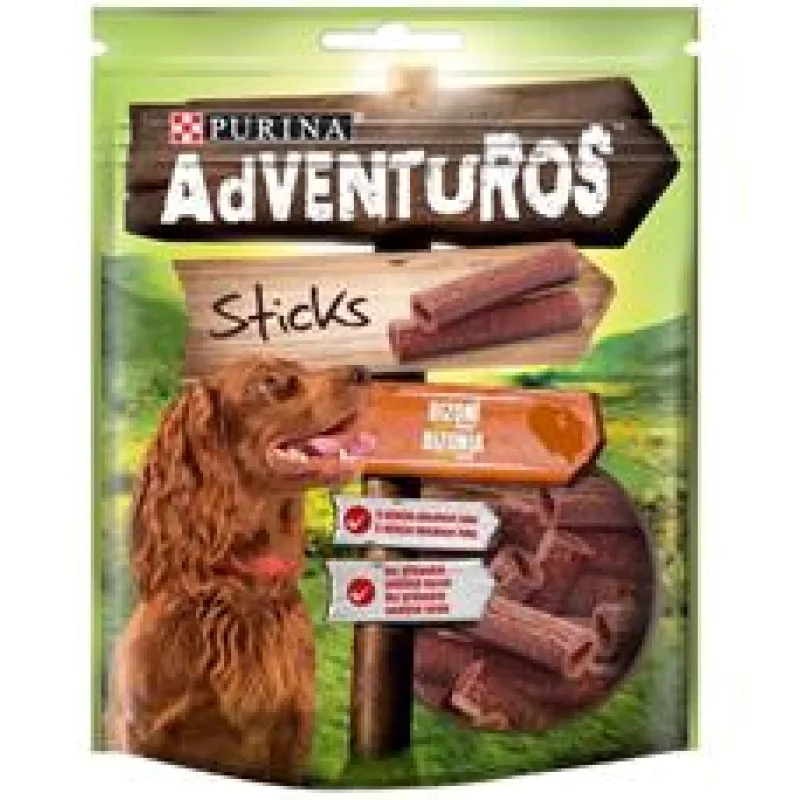 Adventuros snack dog - tyčinky s bizoní přích. 120g