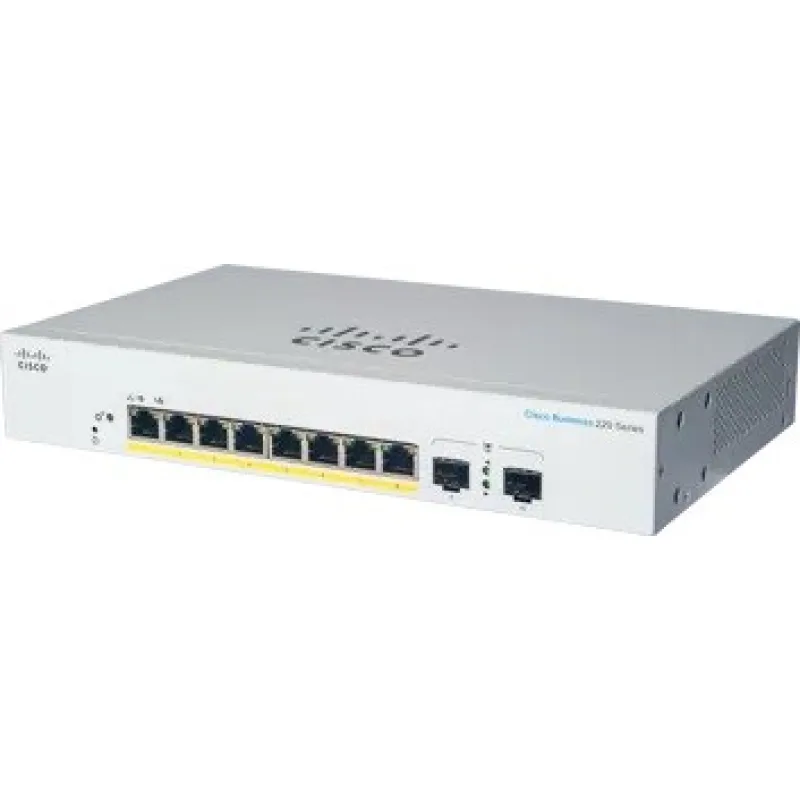 Cisco switch CBS220-8FP-E-2G (8xGbE, 2xSFP, 8xPoE+, 130W, fanless)…
