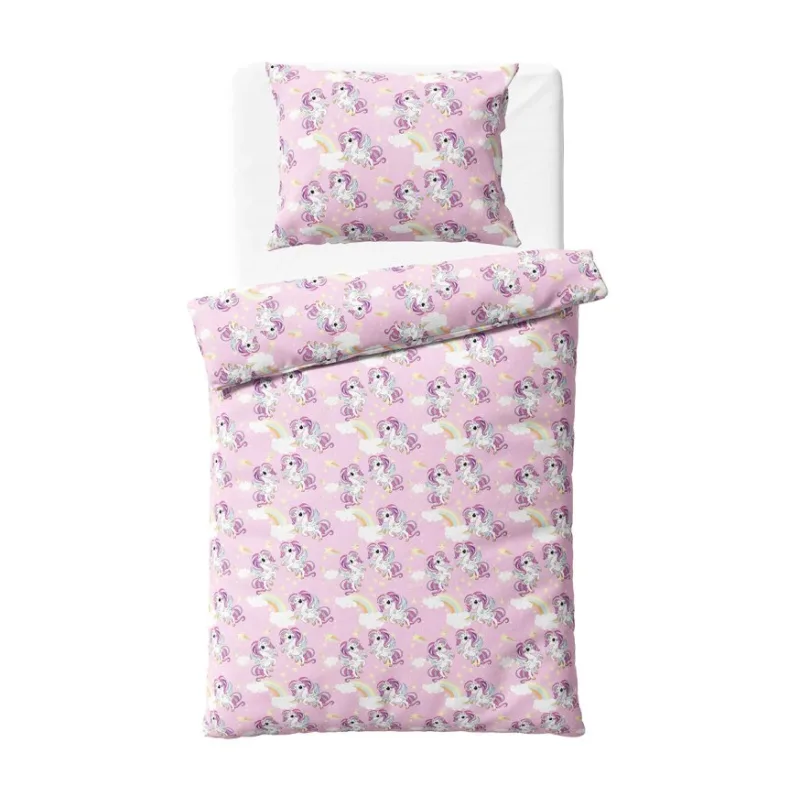 Bavlnené obliečky Jednorožec Duhový Svet 140x200/70x90 cm