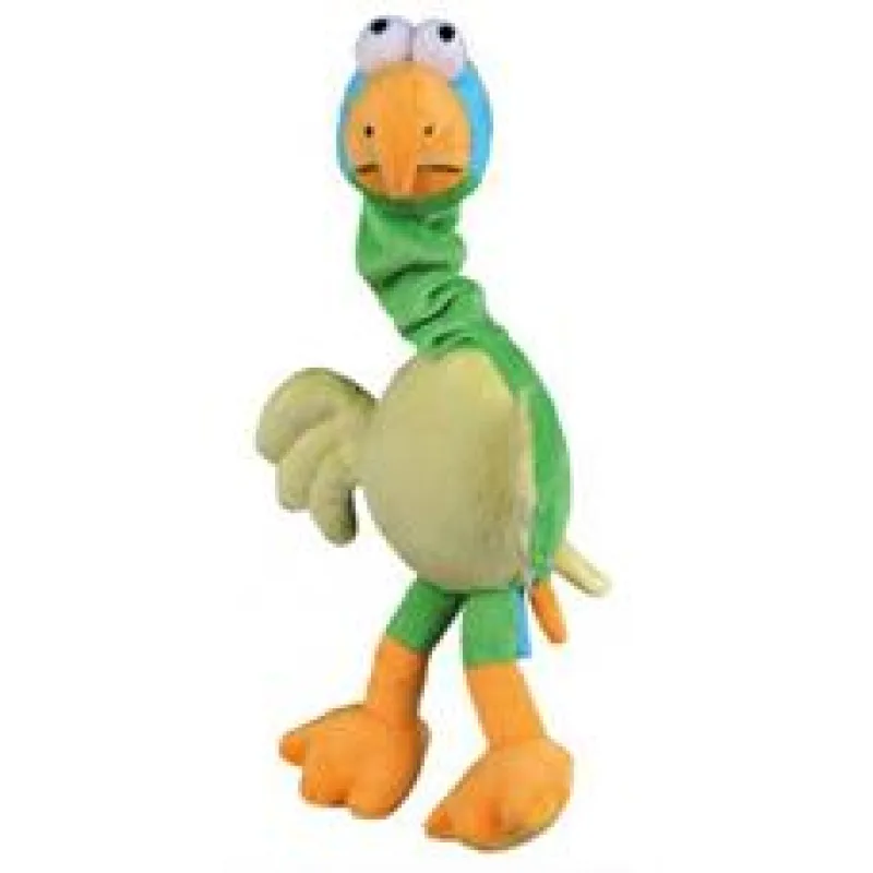 Plyšový pták s natahovacím krkem, se zvukem 30 cm